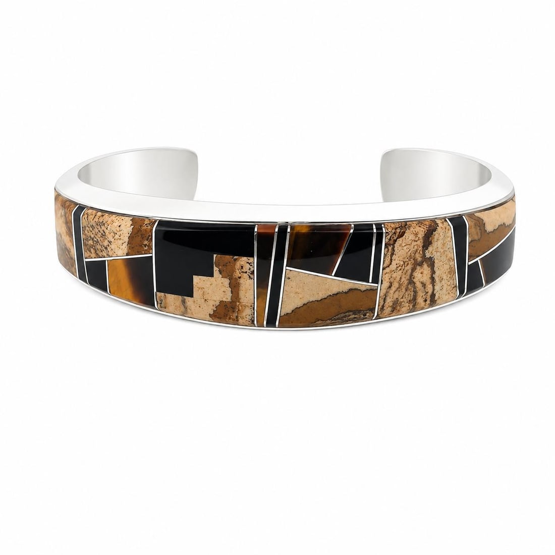 Wayne Muskett Navajo Inlaid Silver Bracelet - 3