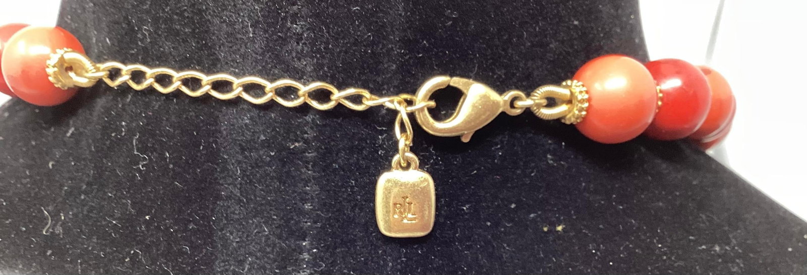 1980s Lauren, Ralph Lauren Graduated Coral Manmade 18" Necklace - 2