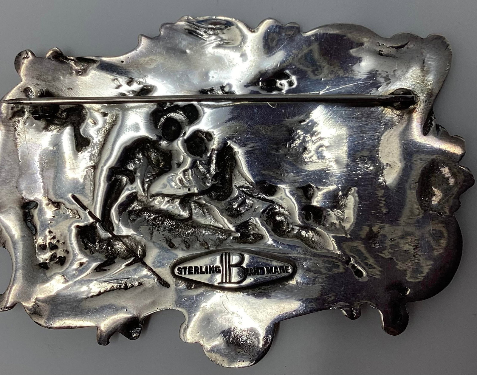 Late 19th Century Victorian Handmade Sterling Brooch. Purchased From the Ann Miller Estate. - 2