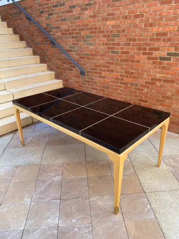 Parzinger Mid-Century Modern Laquered Mahogany & Maple Dining Table - 10