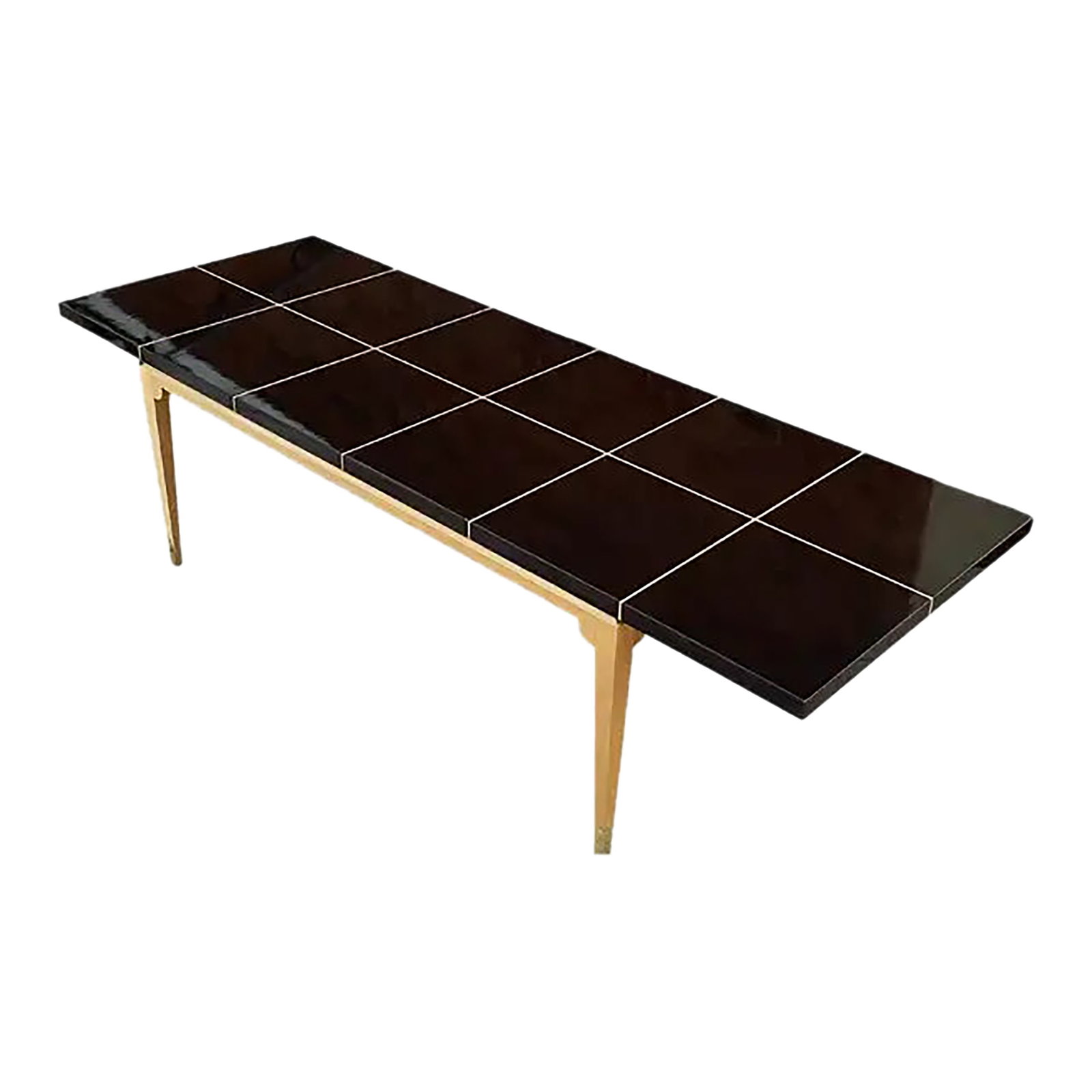 Parzinger Mid-Century Modern Laquered Mahogany & Maple Dining Table (1 of 12)