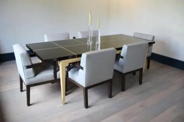 Parzinger Mid-Century Modern Laquered Mahogany & Maple Dining Table - 2