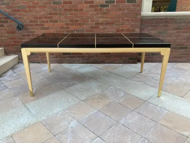 Parzinger Mid-Century Modern Laquered Mahogany & Maple Dining Table - 5