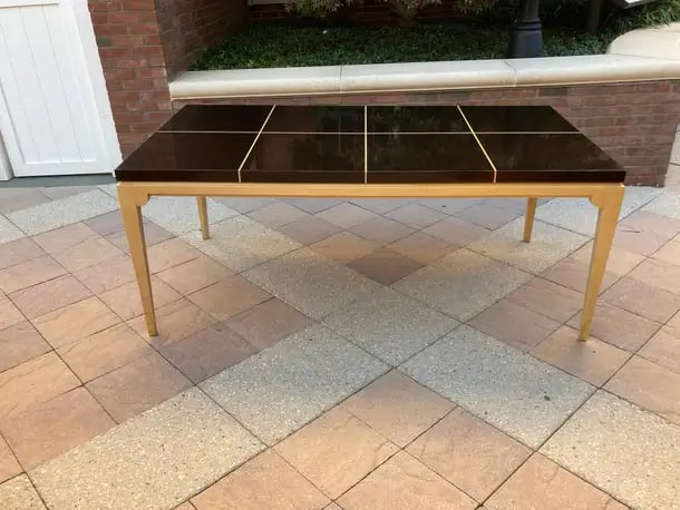 Parzinger Mid-Century Modern Laquered Mahogany & Maple Dining Table - 7