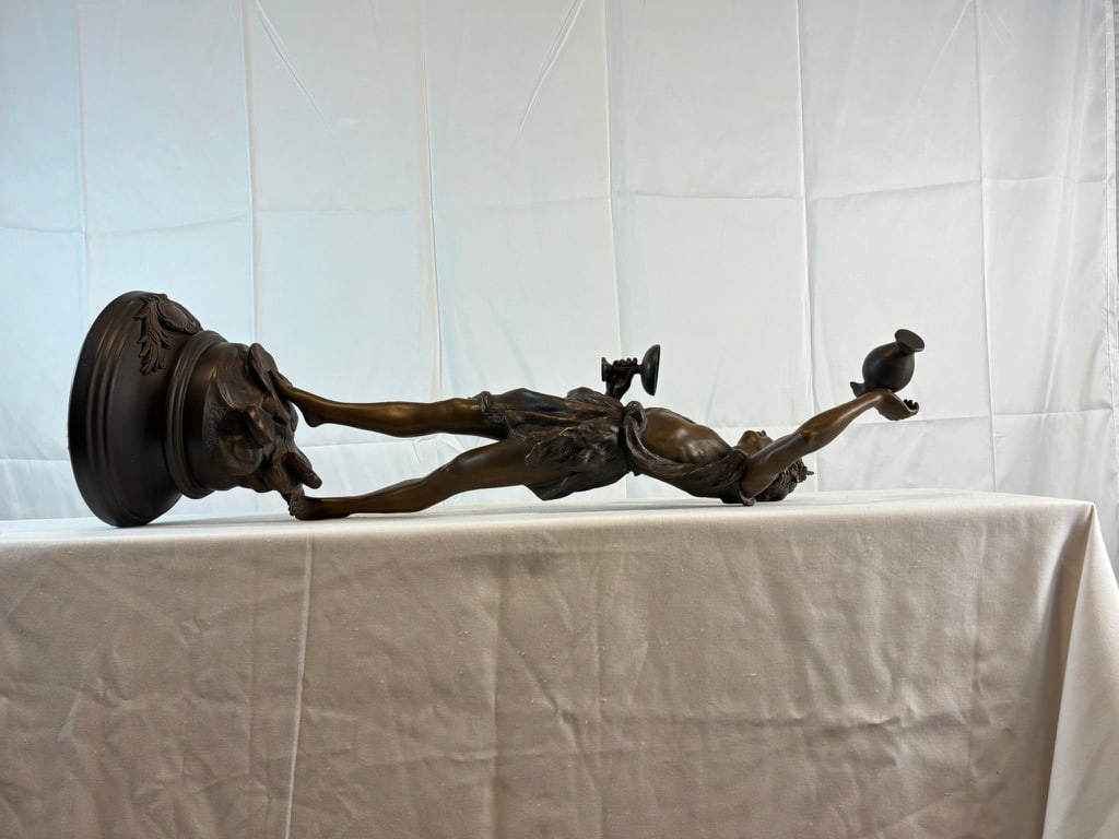 Antique French L. & F. Moreau Bacchus Spelter Sculpture, 28"h - 6
