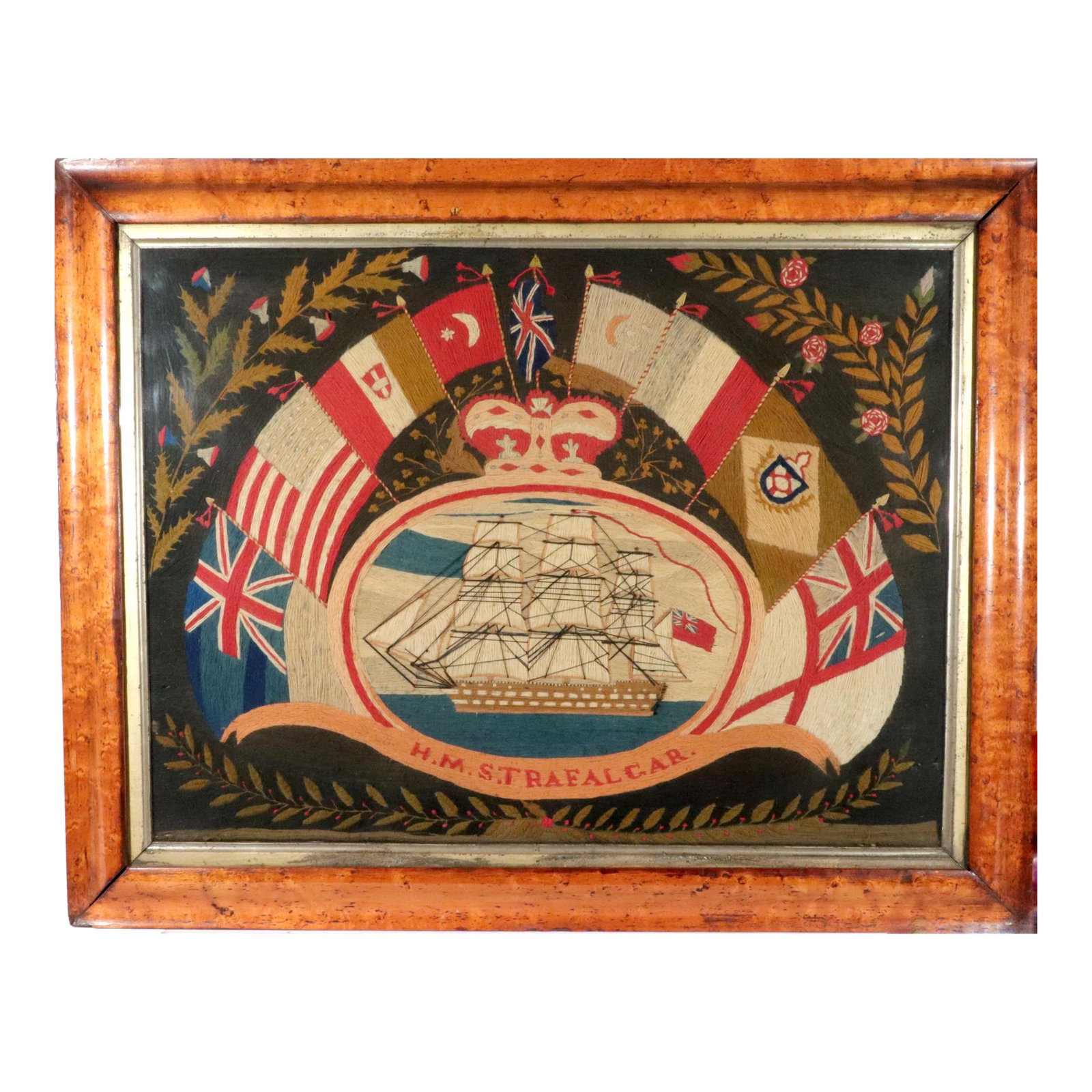 British Sailor's Flag of Nations Woolwork of HMS Trafalgar (1 of 9)
