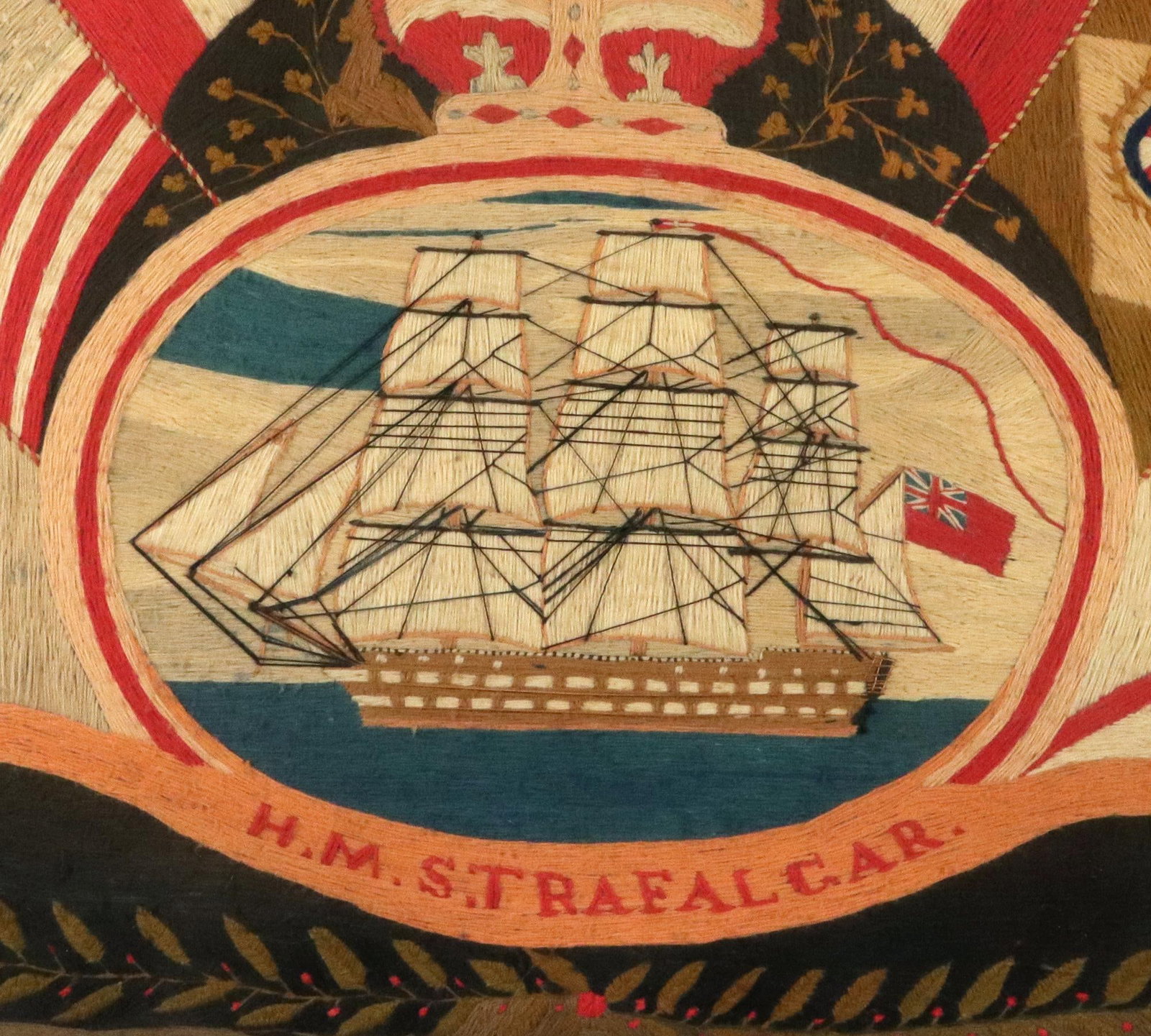 British Sailor's Flag of Nations Woolwork of HMS Trafalgar - 3