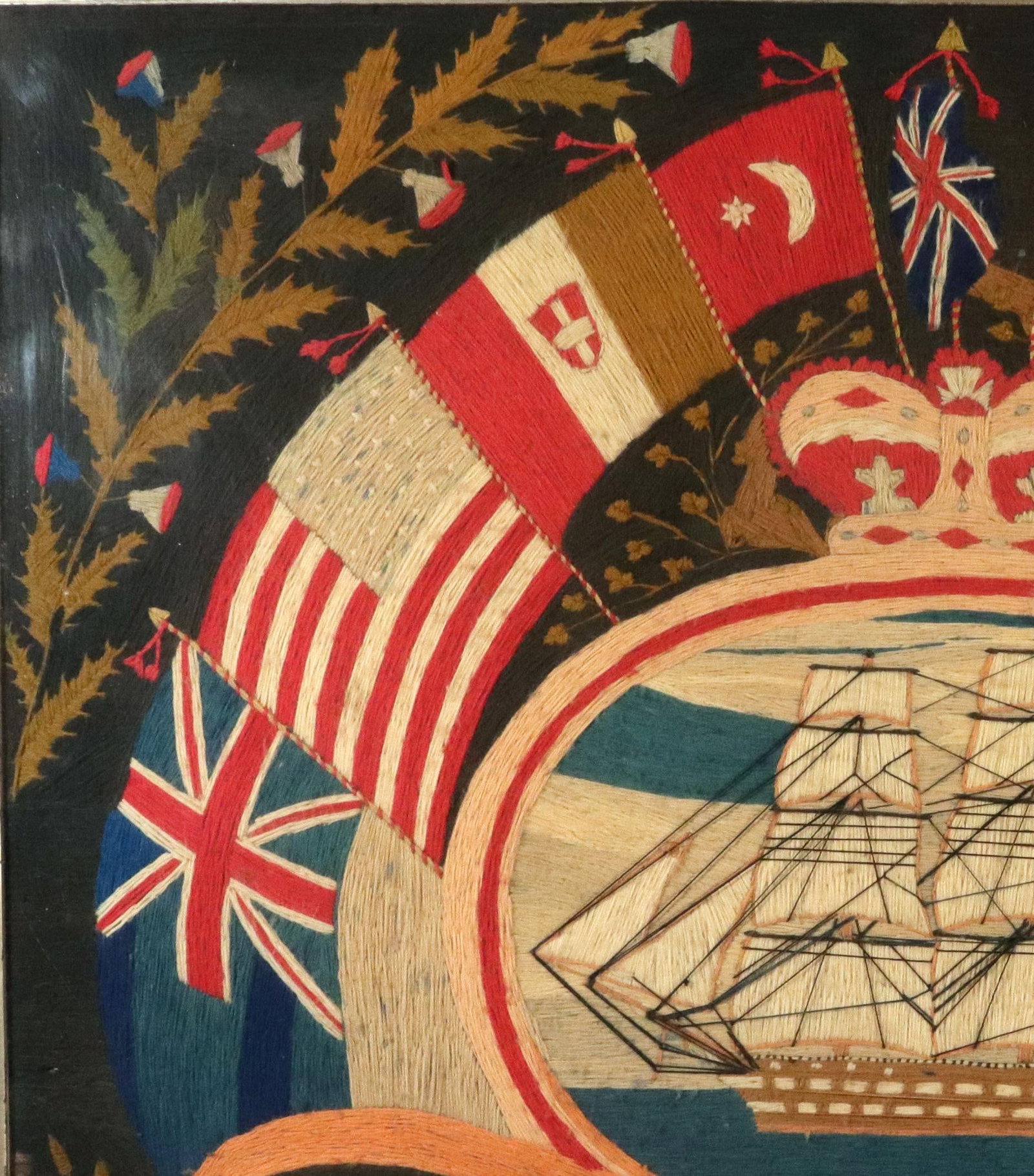 British Sailor's Flag of Nations Woolwork of HMS Trafalgar - 4