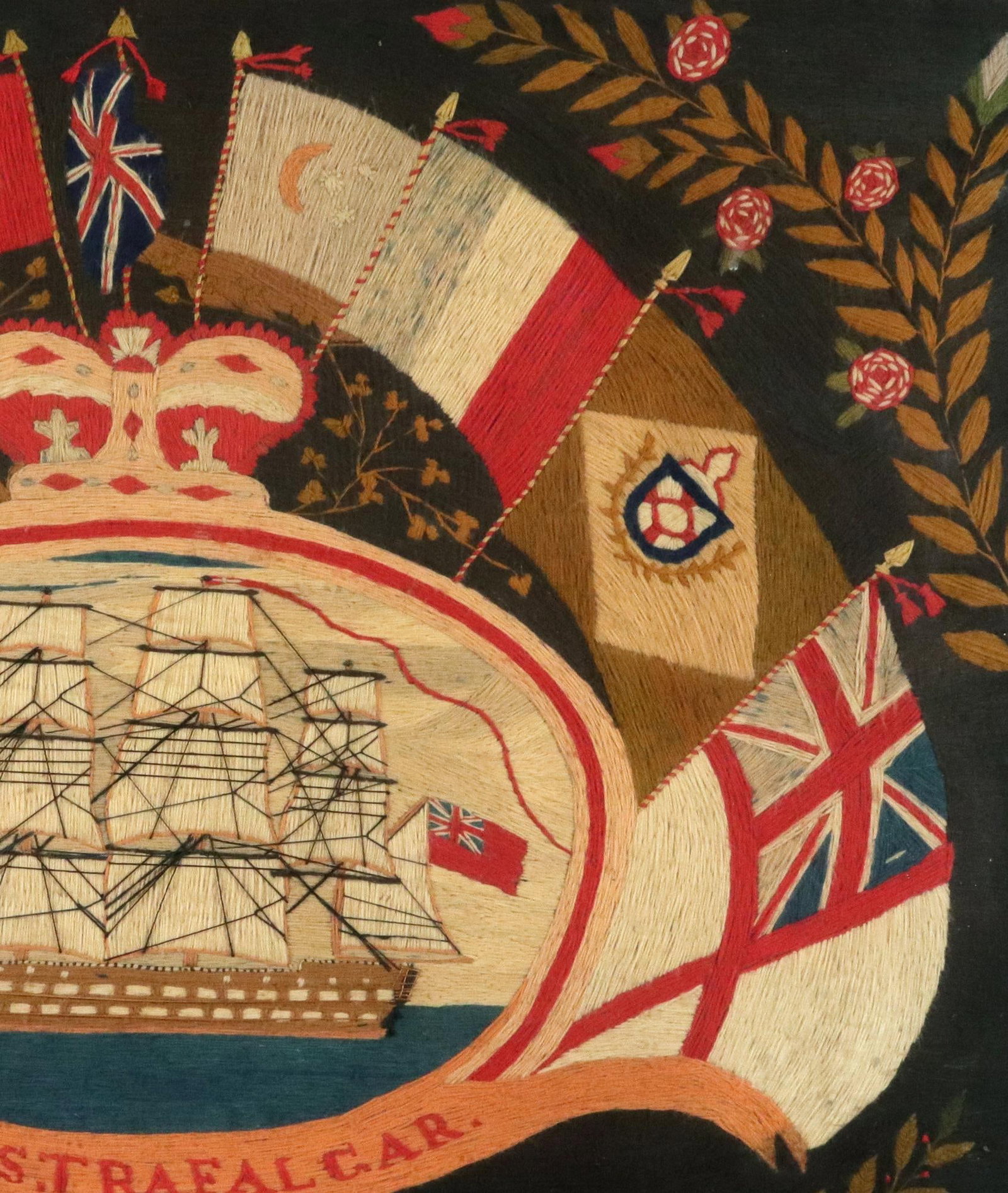 British Sailor's Flag of Nations Woolwork of HMS Trafalgar - 5