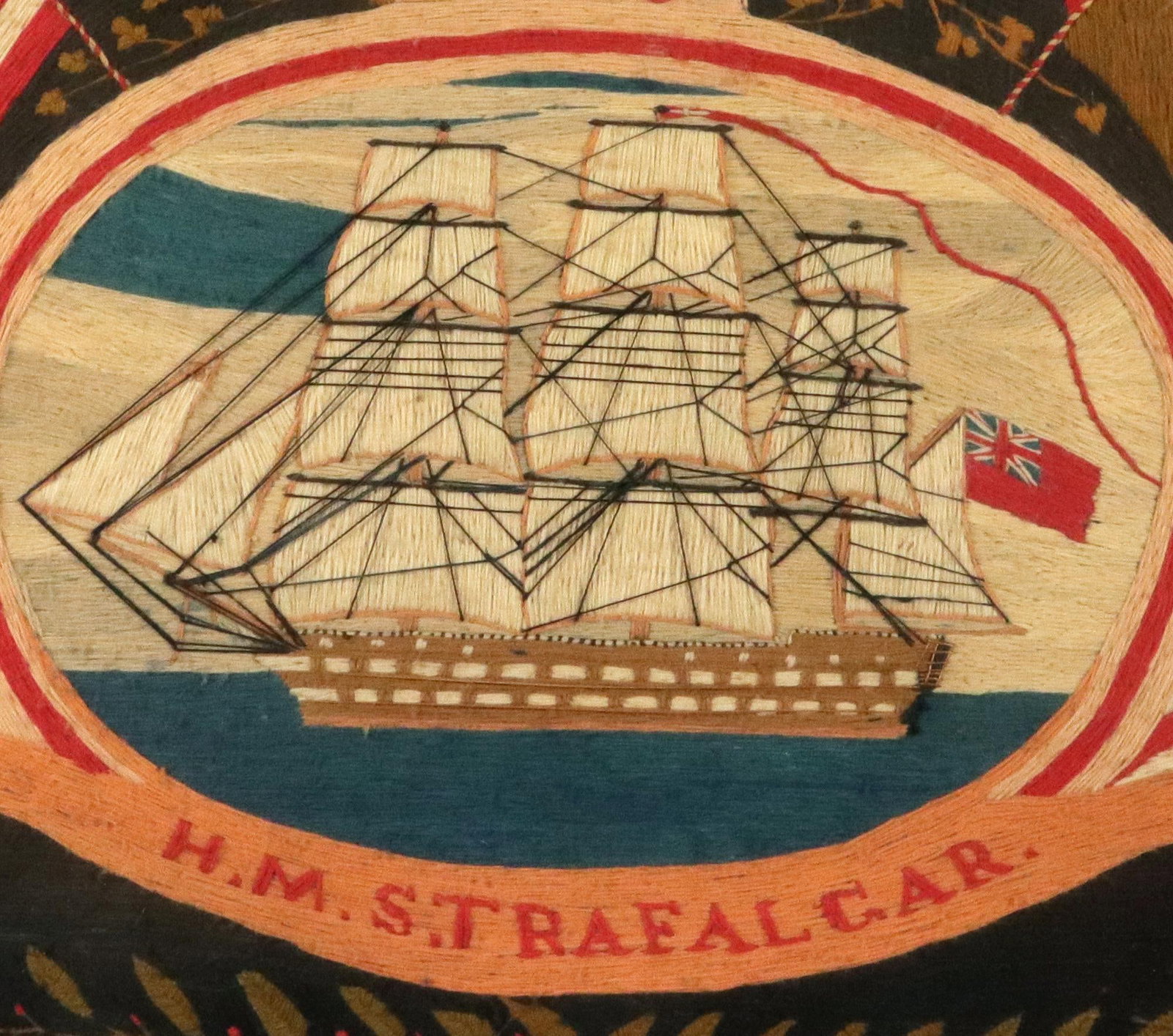 British Sailor's Flag of Nations Woolwork of HMS Trafalgar - 6