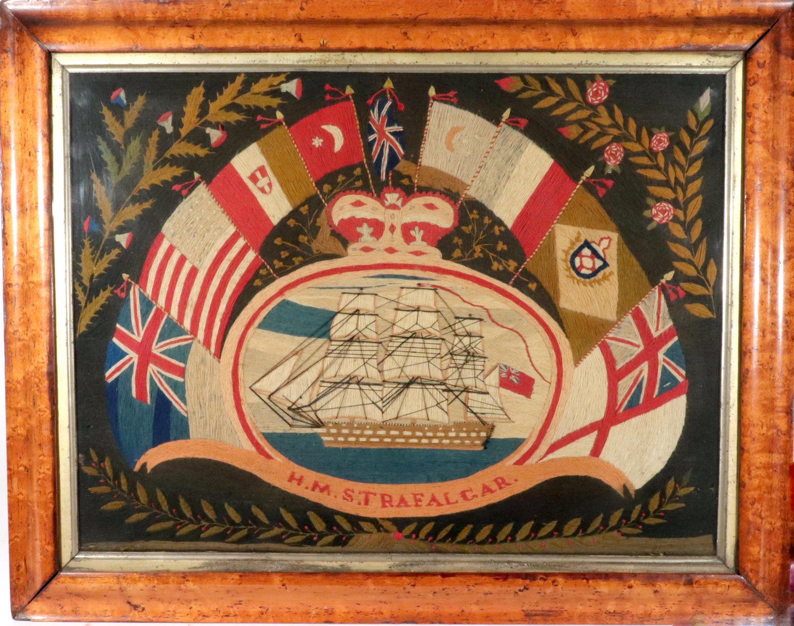 British Sailor's Flag of Nations Woolwork of HMS Trafalgar - 9
