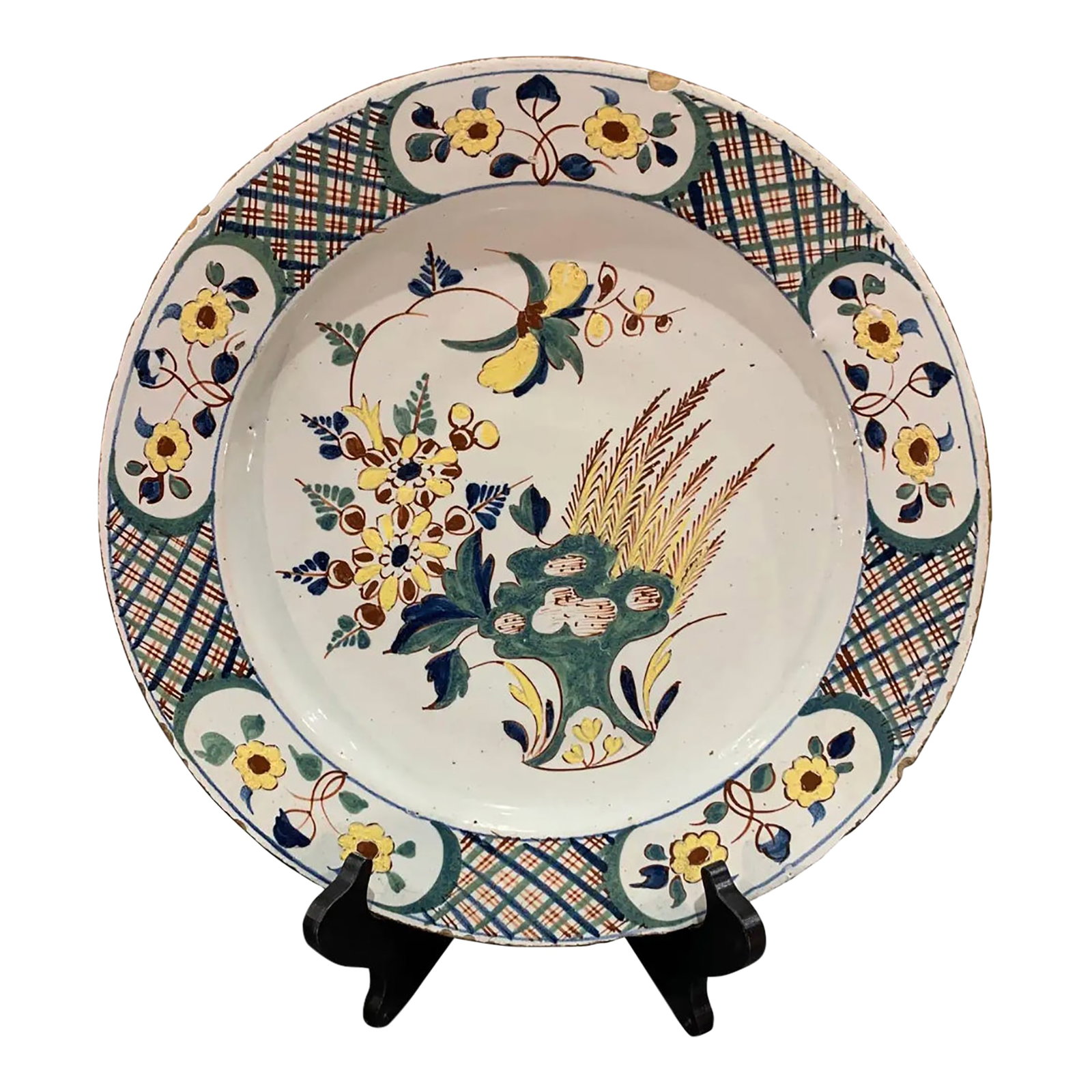 18th Century English Polychrome Delft Platter (1 of 9)