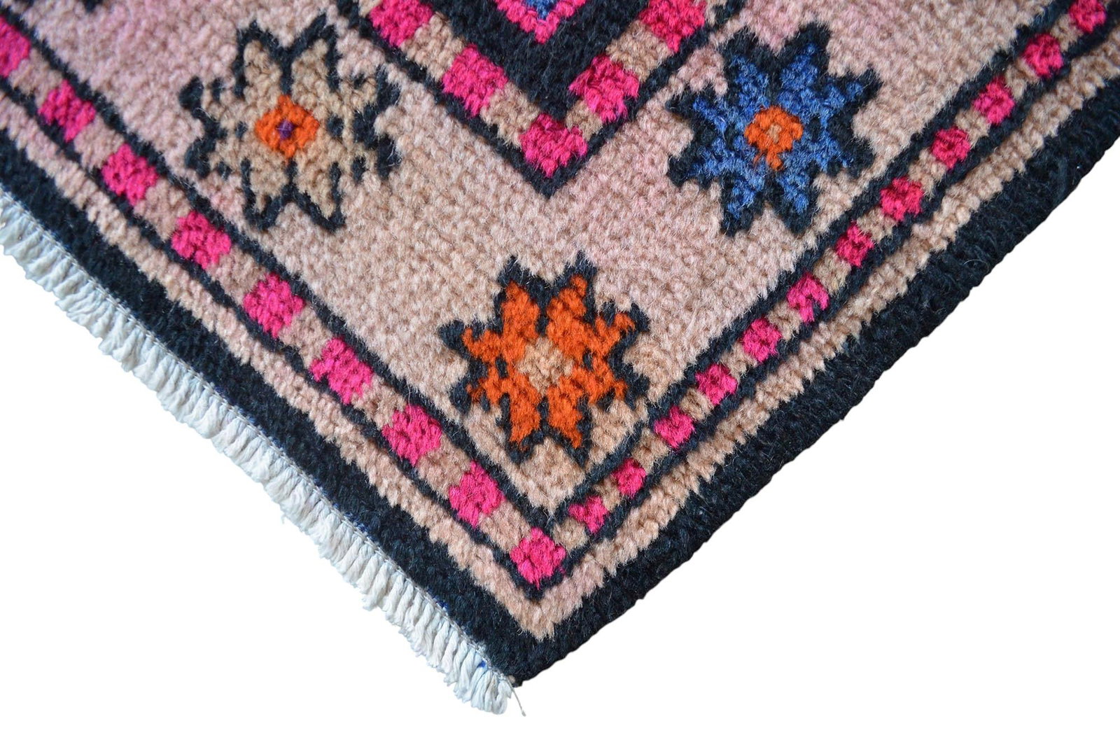 1970s Vintage Hand Knotted Hot Pink Rug - 11