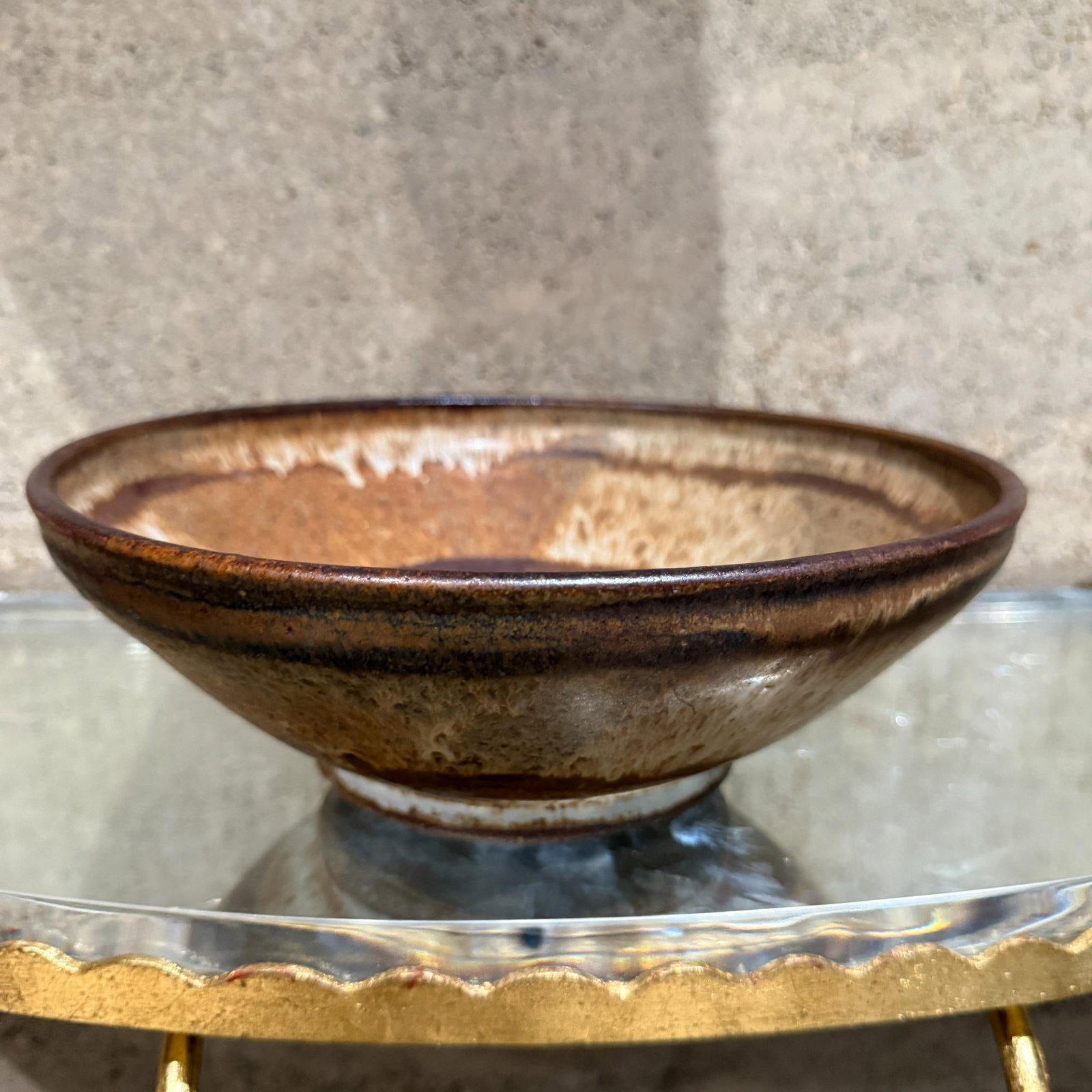 1977 Speckled Art Pottery Bowl Signed Rucker Mid-Century Modern Studio - 10