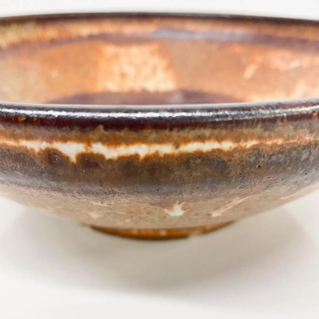 1977 Speckled Art Pottery Bowl Signed Rucker Mid-Century Modern Studio - 4