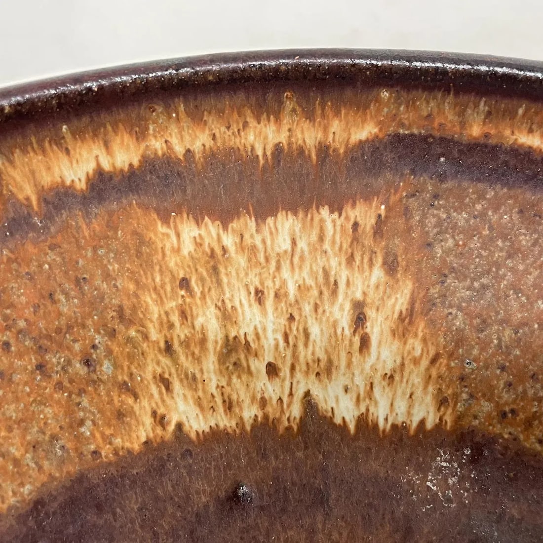 1977 Speckled Art Pottery Bowl Signed Rucker Mid-Century Modern Studio - 5