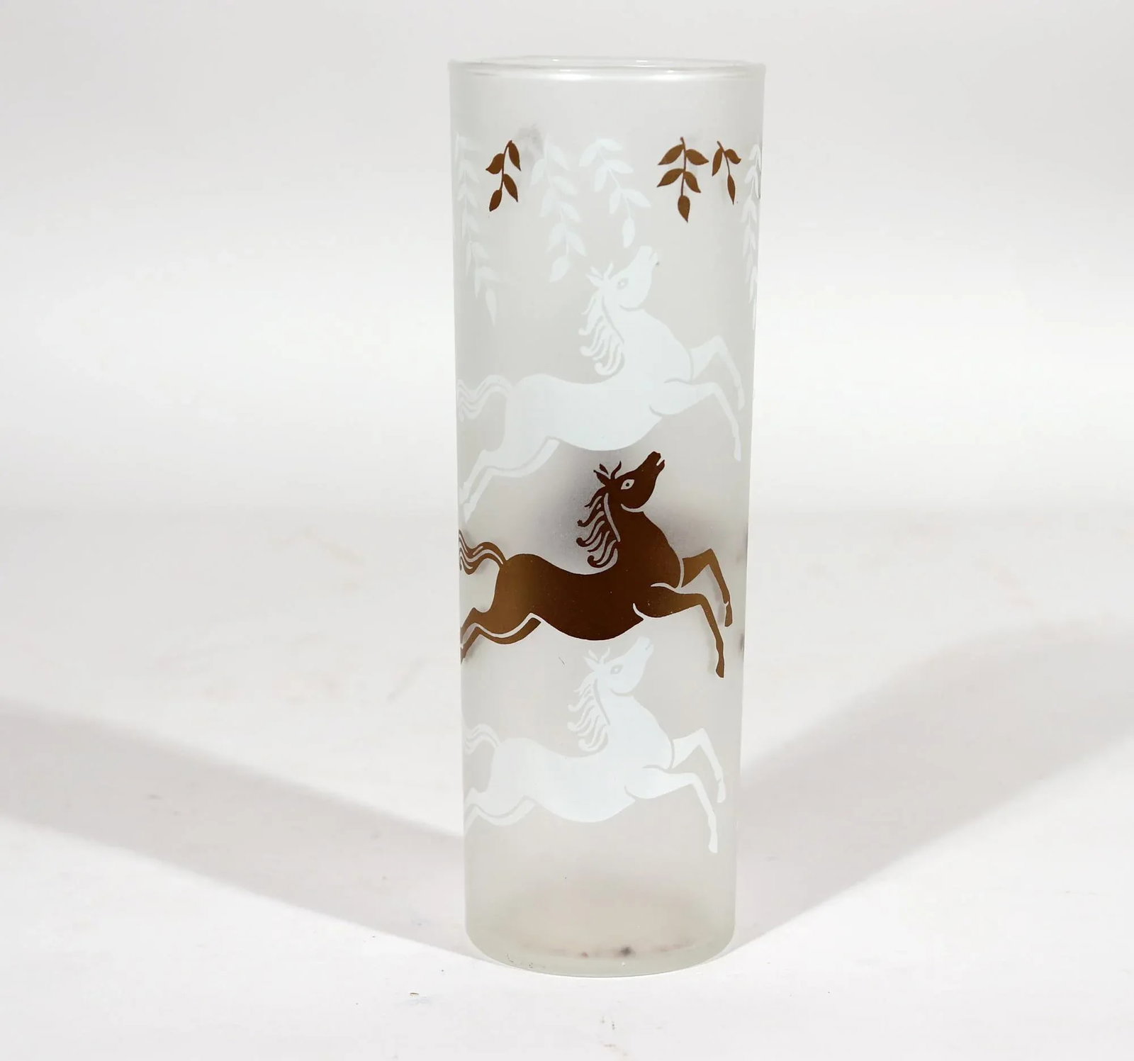 Libbey Cavalcade Galloping Horse Tom Collins Cocktail Glasses- Mid-Century Modern Glasses- Set of Tw - 8