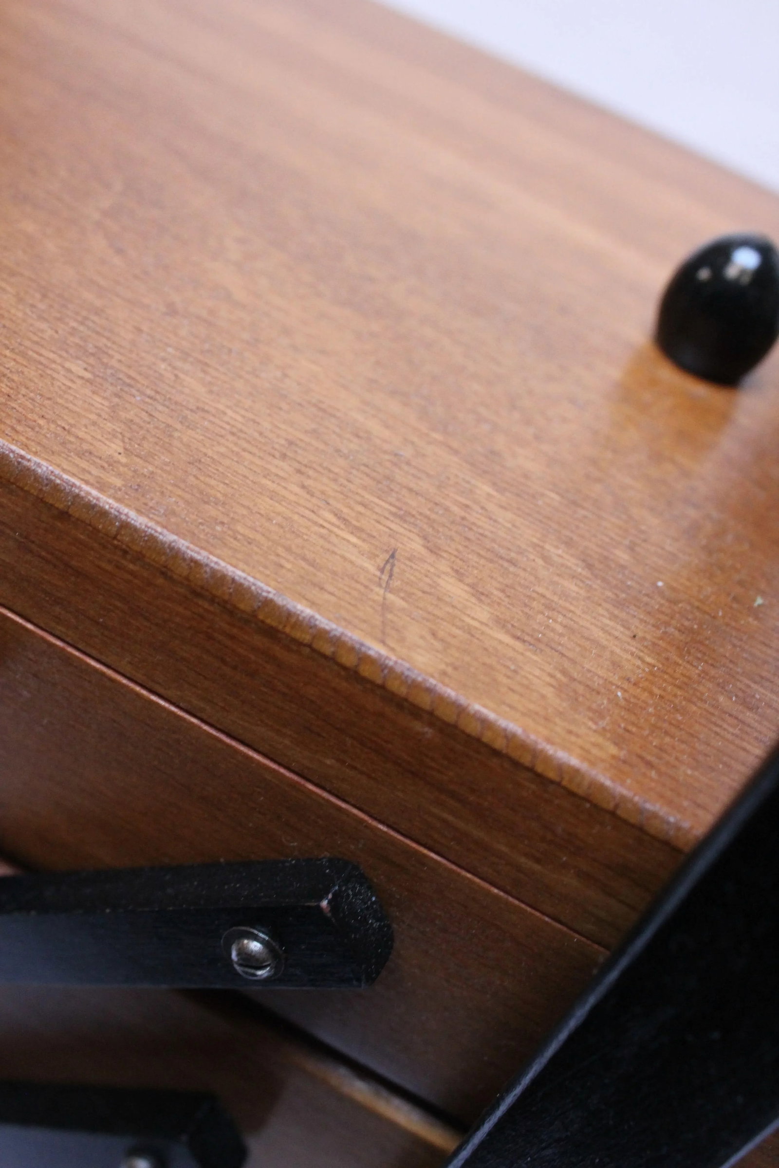 Mid-Century American Modern Stained Oak Extendable Sewing Stand - 11