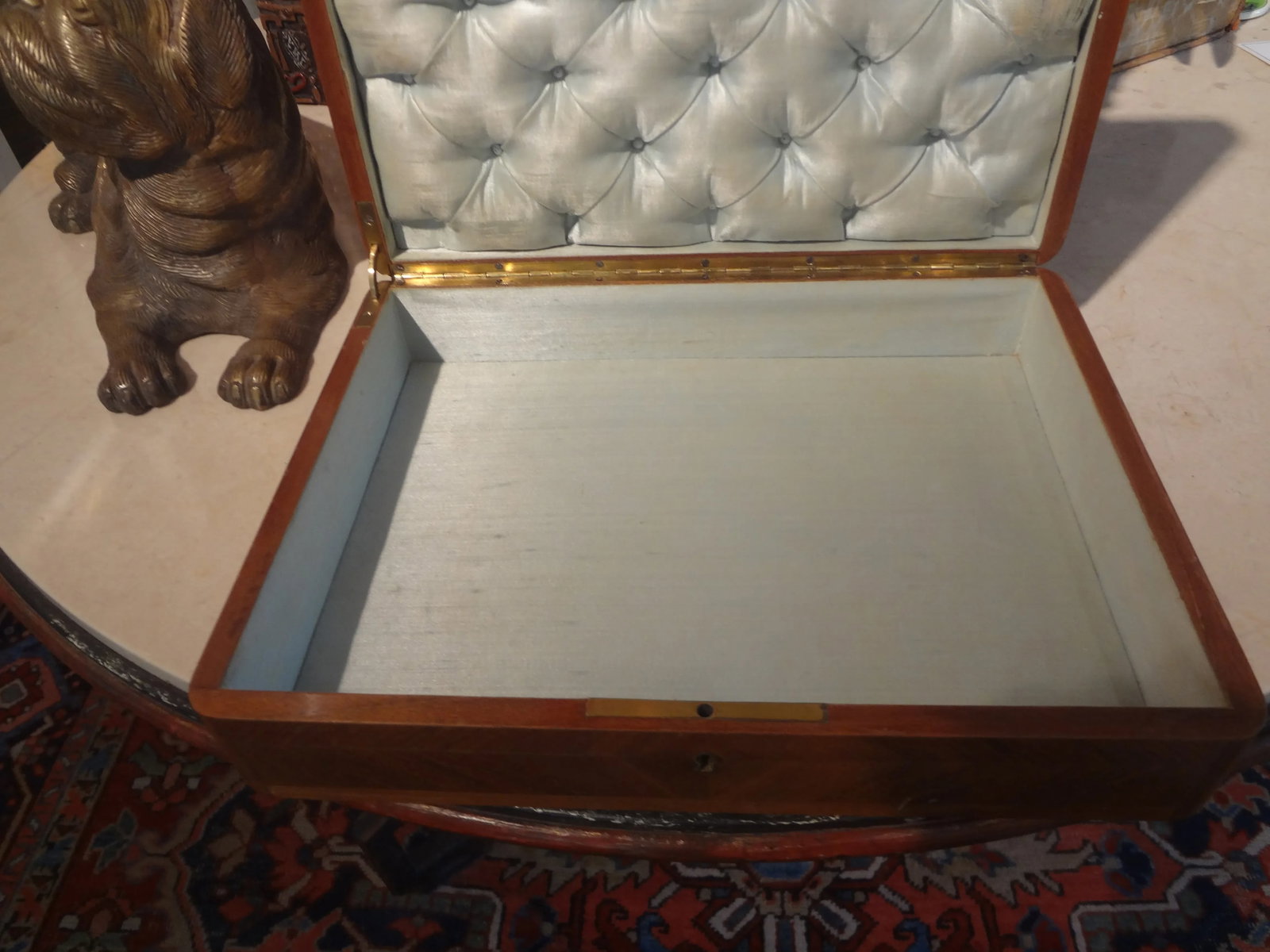 19th Century Brass Inlaid Walnut Box - 9