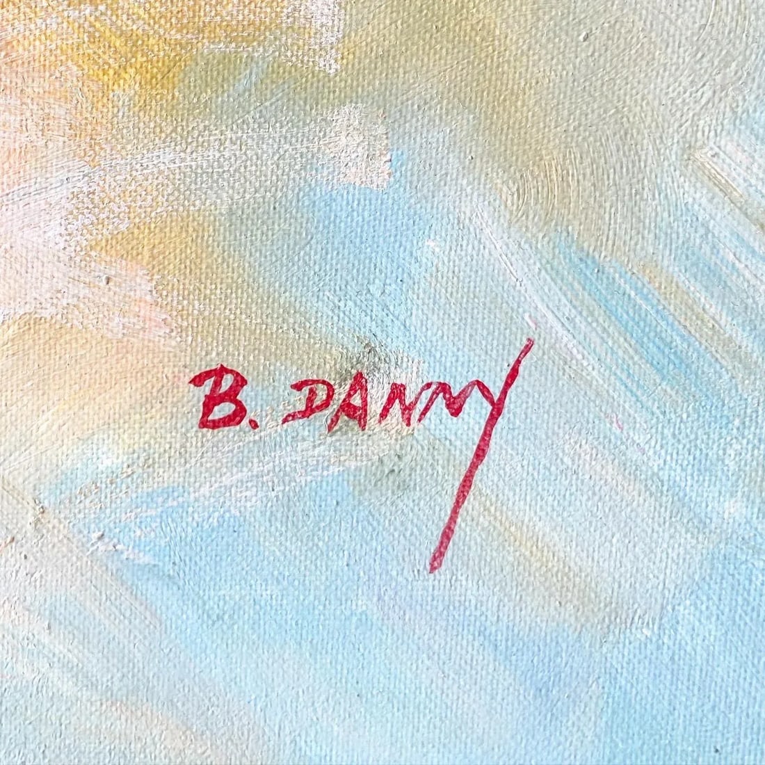 Woman With Flowers, Framed and Signed Oil Painting by B. Danny - 4
