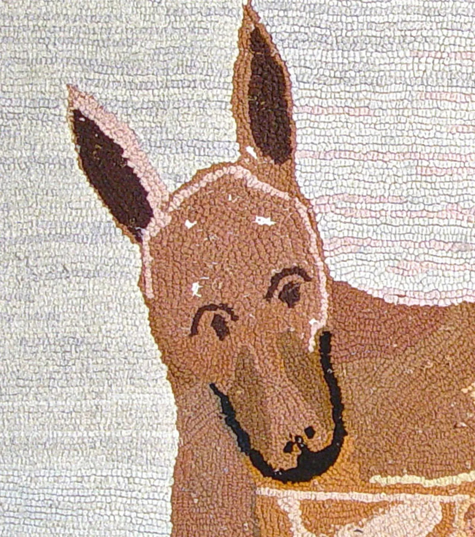 American Folk Art Hooked Rug Decorated With a Dog - 4