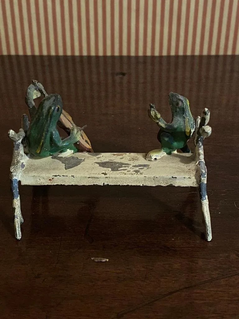 Late 19th Century Cold Painted Bronze Frog Musicians, Austrian - Set of 3 - 3
