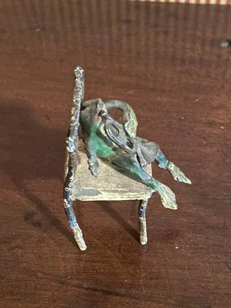 Late 19th Century Cold Painted Bronze Frog Musicians, Austrian - Set of 3 - 7