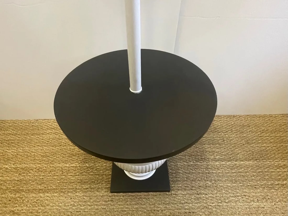 Pair of Dorothy Draper Style Urn Base Floor Lamp Side Tables - 4