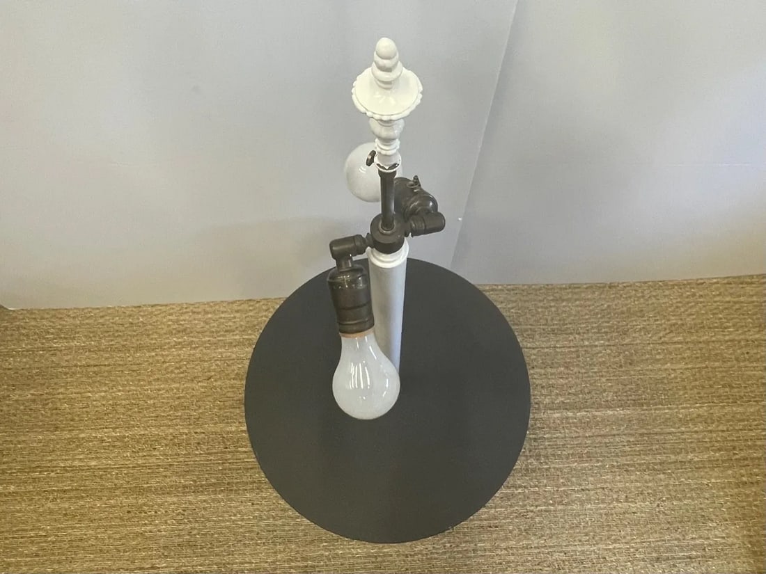 Pair of Dorothy Draper Style Urn Base Floor Lamp Side Tables - 6