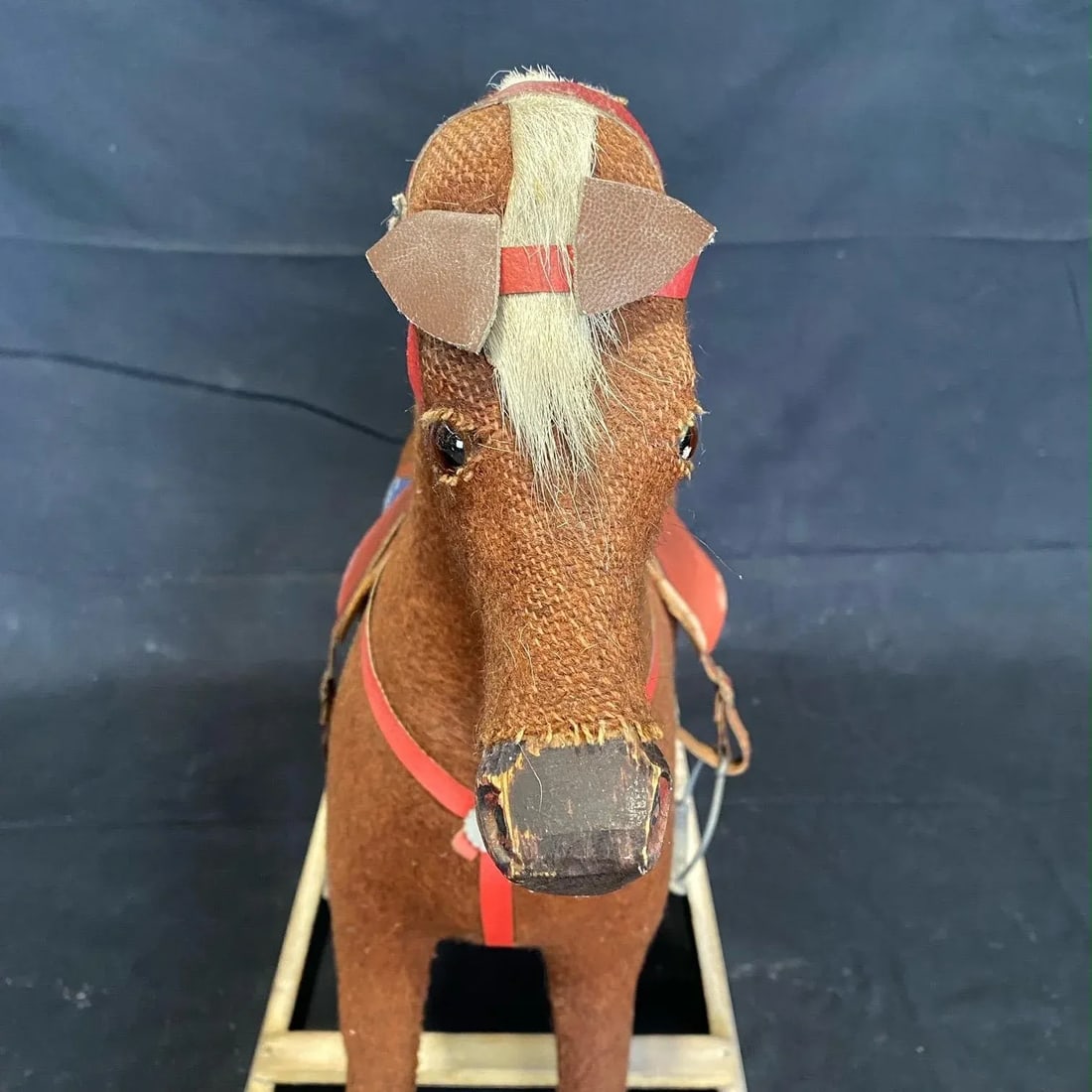 Folk Art British 19th Century Rocking Horse With Glass Eyes - 2