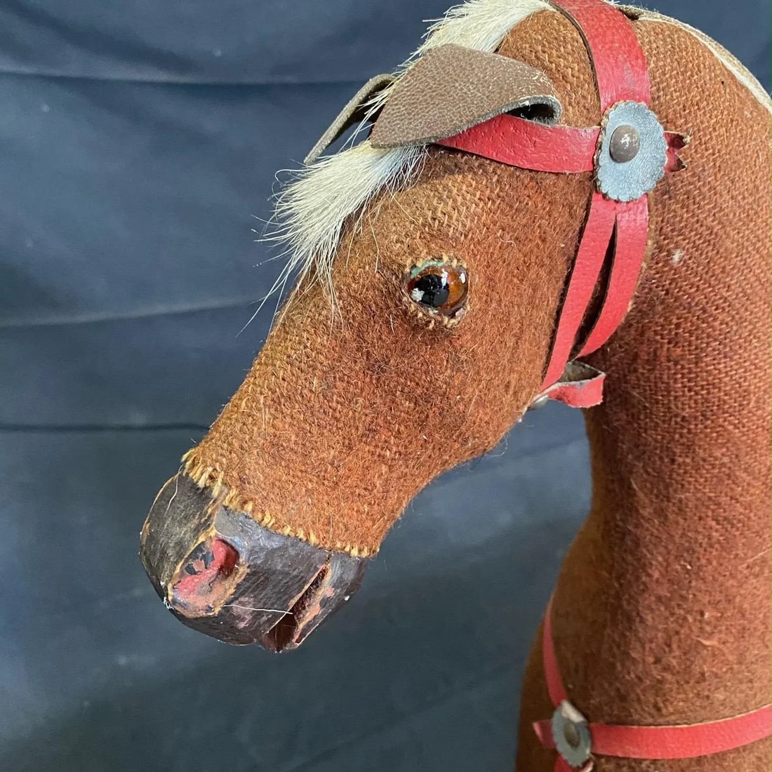 Folk Art British 19th Century Rocking Horse With Glass Eyes - 4