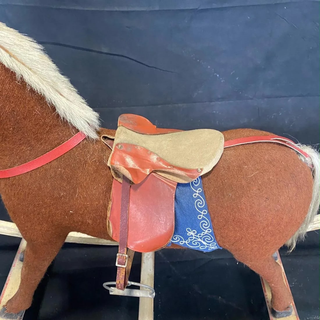 Folk Art British 19th Century Rocking Horse With Glass Eyes - 5