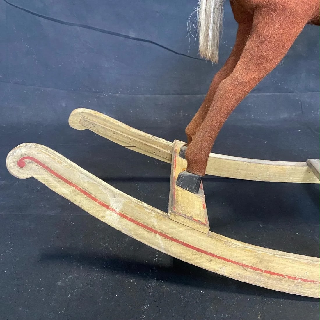 Folk Art British 19th Century Rocking Horse With Glass Eyes - 6