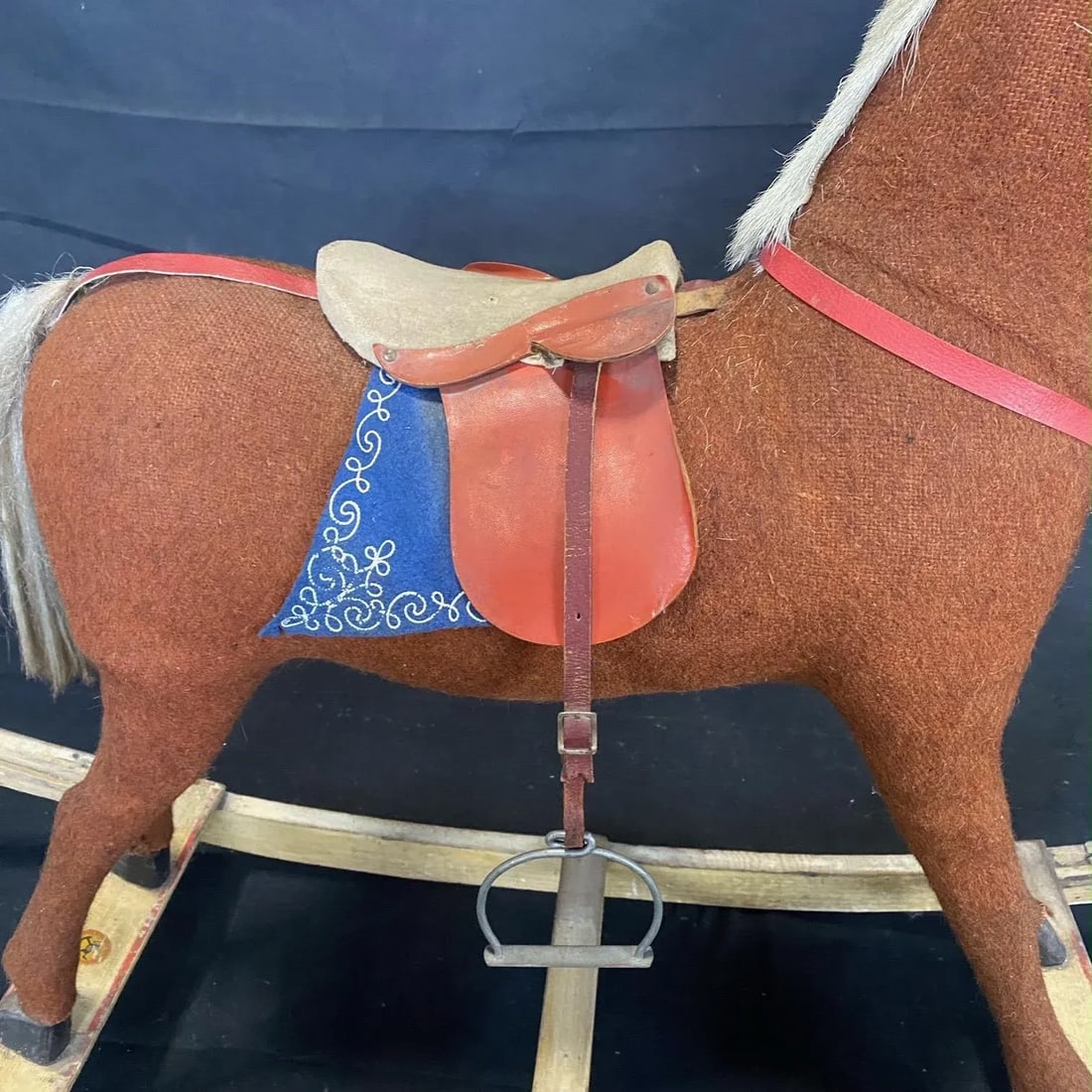 Folk Art British 19th Century Rocking Horse With Glass Eyes - 8