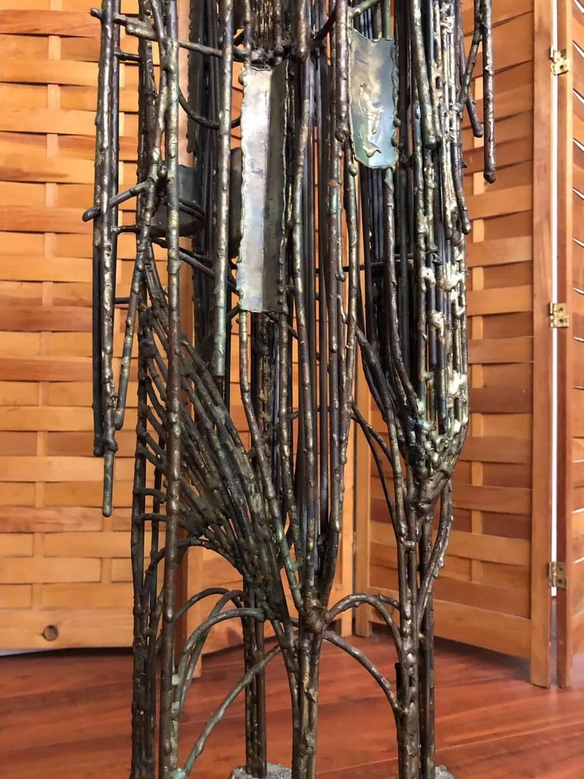 1970 Brutalist Metal Floor Sculpture in Concrete - Signed R. E. Sereda - 10