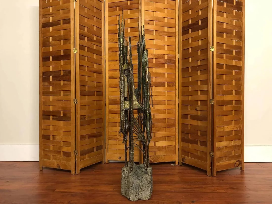 1970 Brutalist Metal Floor Sculpture in Concrete - Signed R. E. Sereda - 3