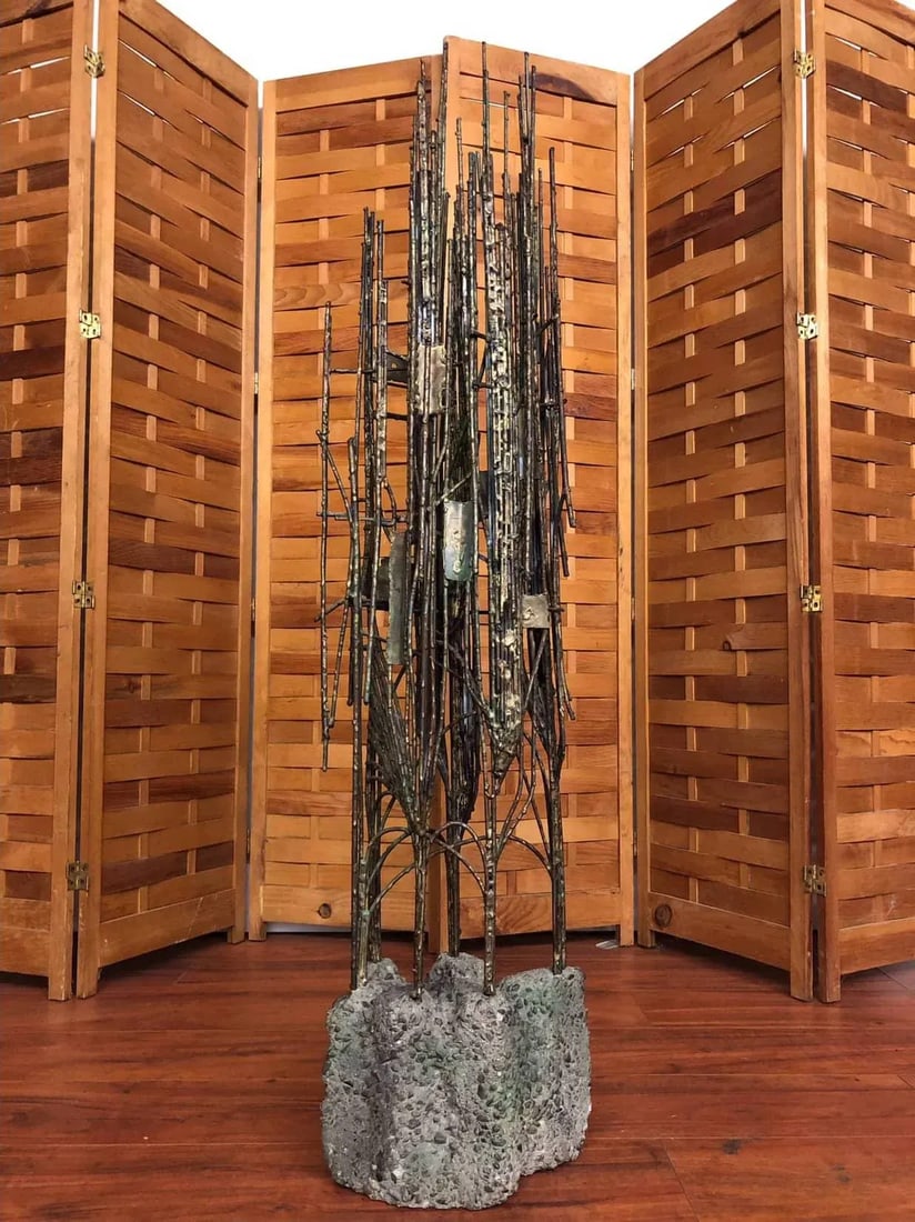 1970 Brutalist Metal Floor Sculpture in Concrete - Signed R. E. Sereda - 7