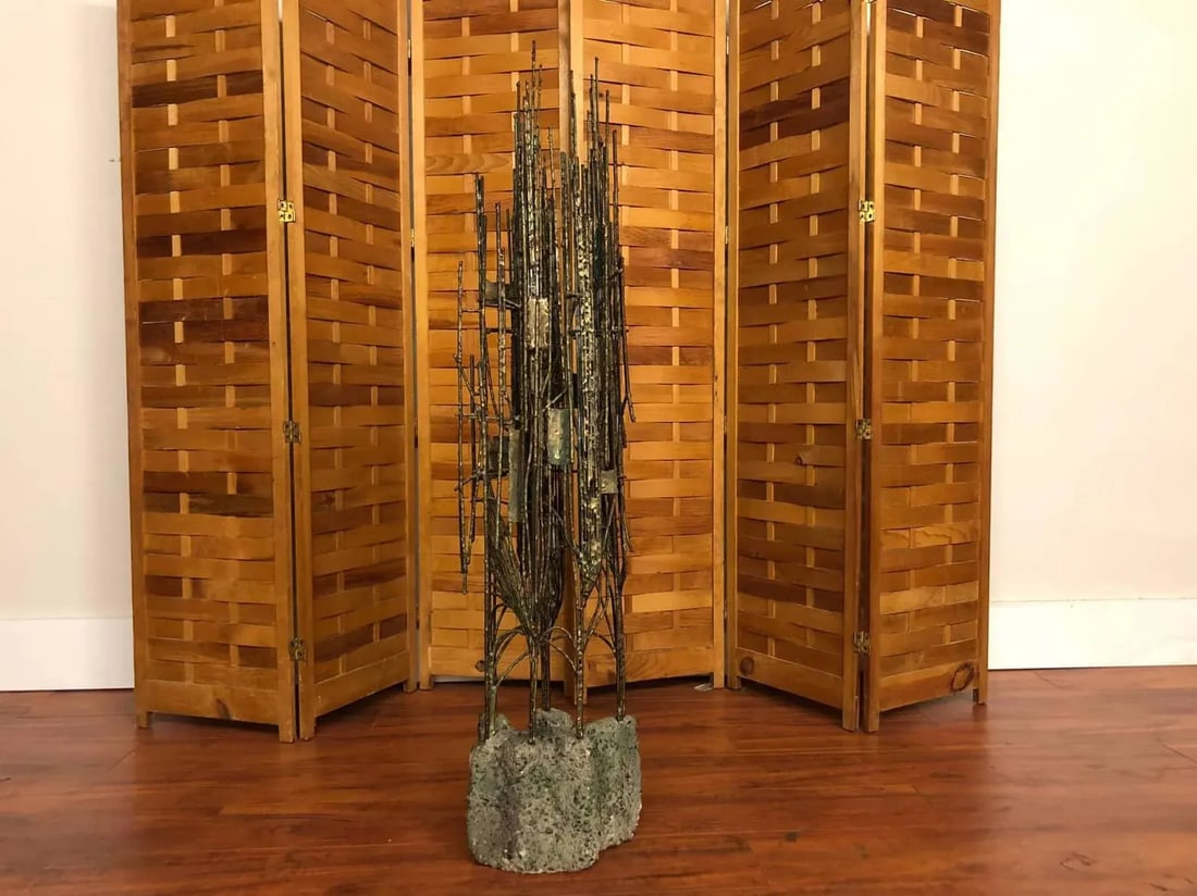 1970 Brutalist Metal Floor Sculpture in Concrete - Signed R. E. Sereda - 9