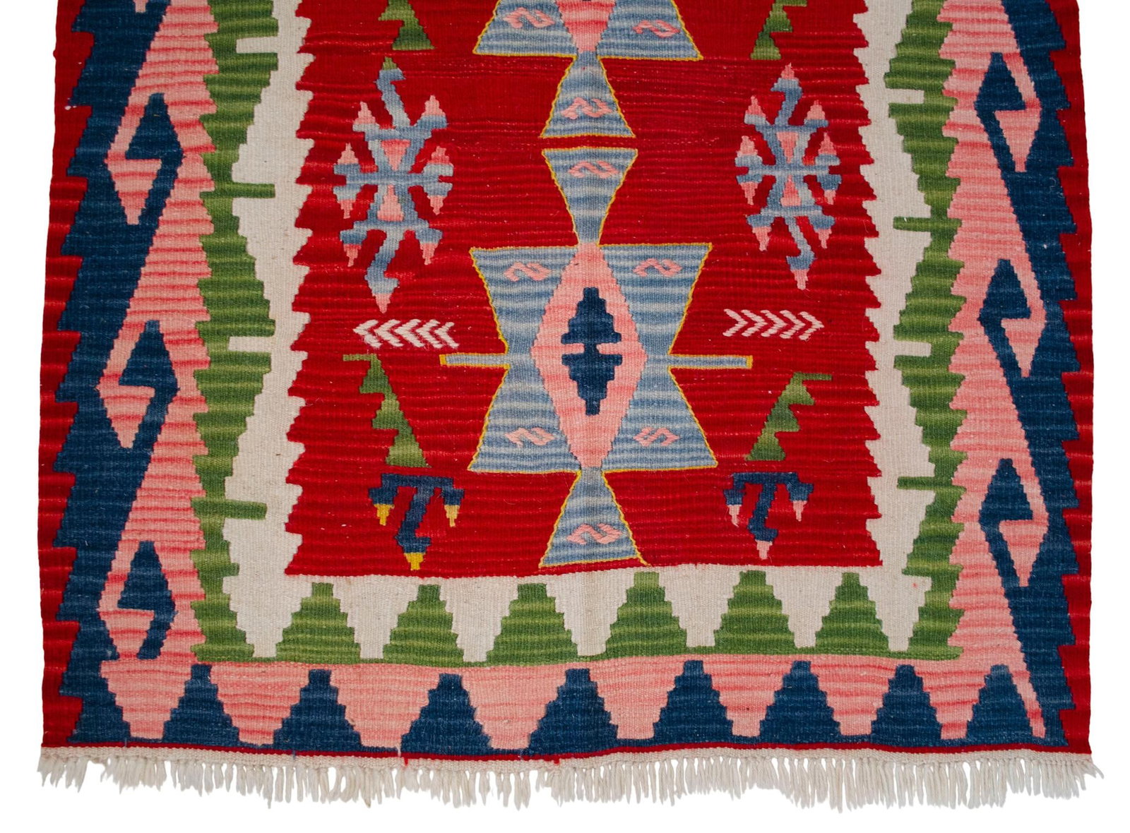 1980s Hand Woven Kilim Turkish Flat Weave Area Rug - 3"²7"³ × 5"²7"³ - 10