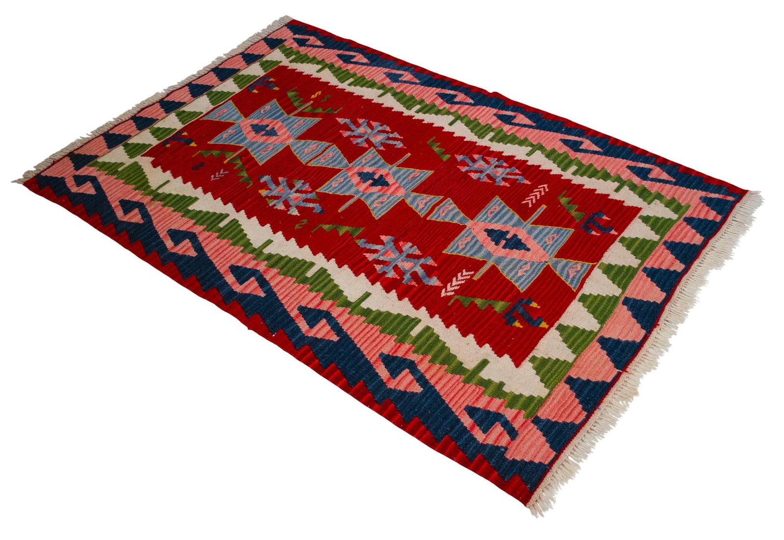 1980s Hand Woven Kilim Turkish Flat Weave Area Rug - 3"²7"³ × 5"²7"³ - 4
