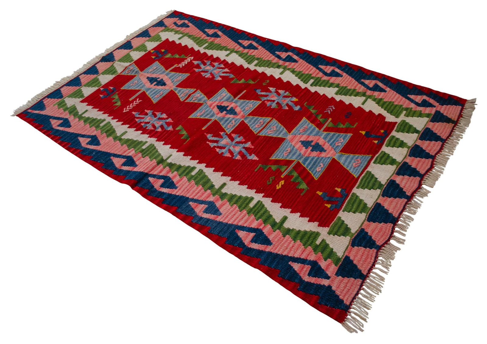 1980s Hand Woven Kilim Turkish Flat Weave Area Rug - 3"²7"³ × 5"²7"³ - 6
