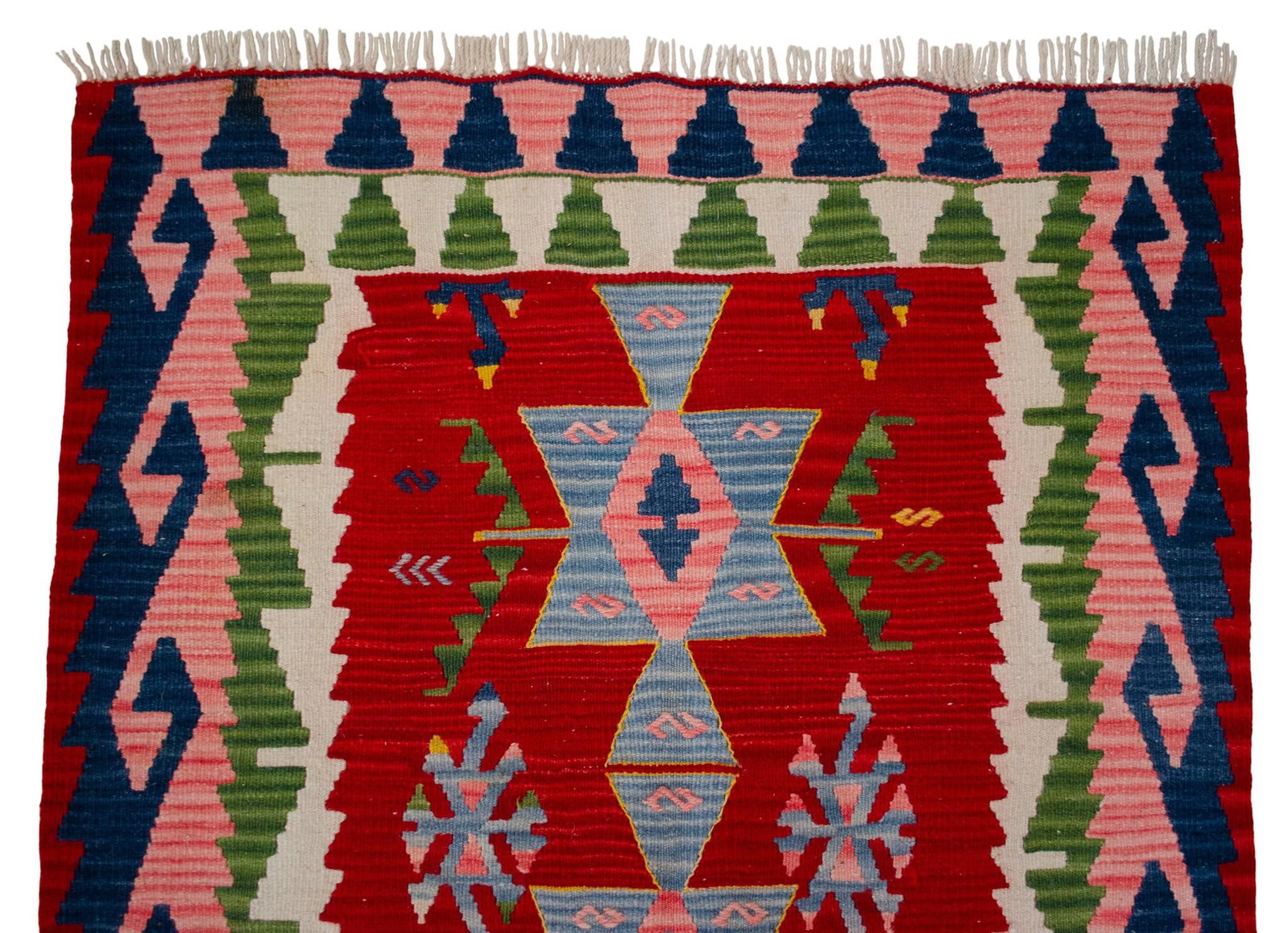 1980s Hand Woven Kilim Turkish Flat Weave Area Rug - 3"²7"³ × 5"²7"³ - 9