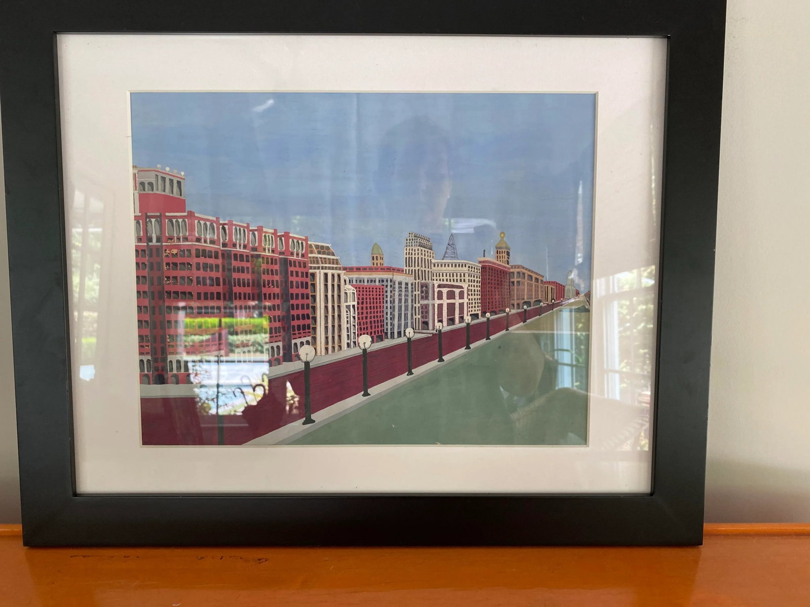 Vintage Architectural Streetscape Rendering – Framed Original Artwork - 2