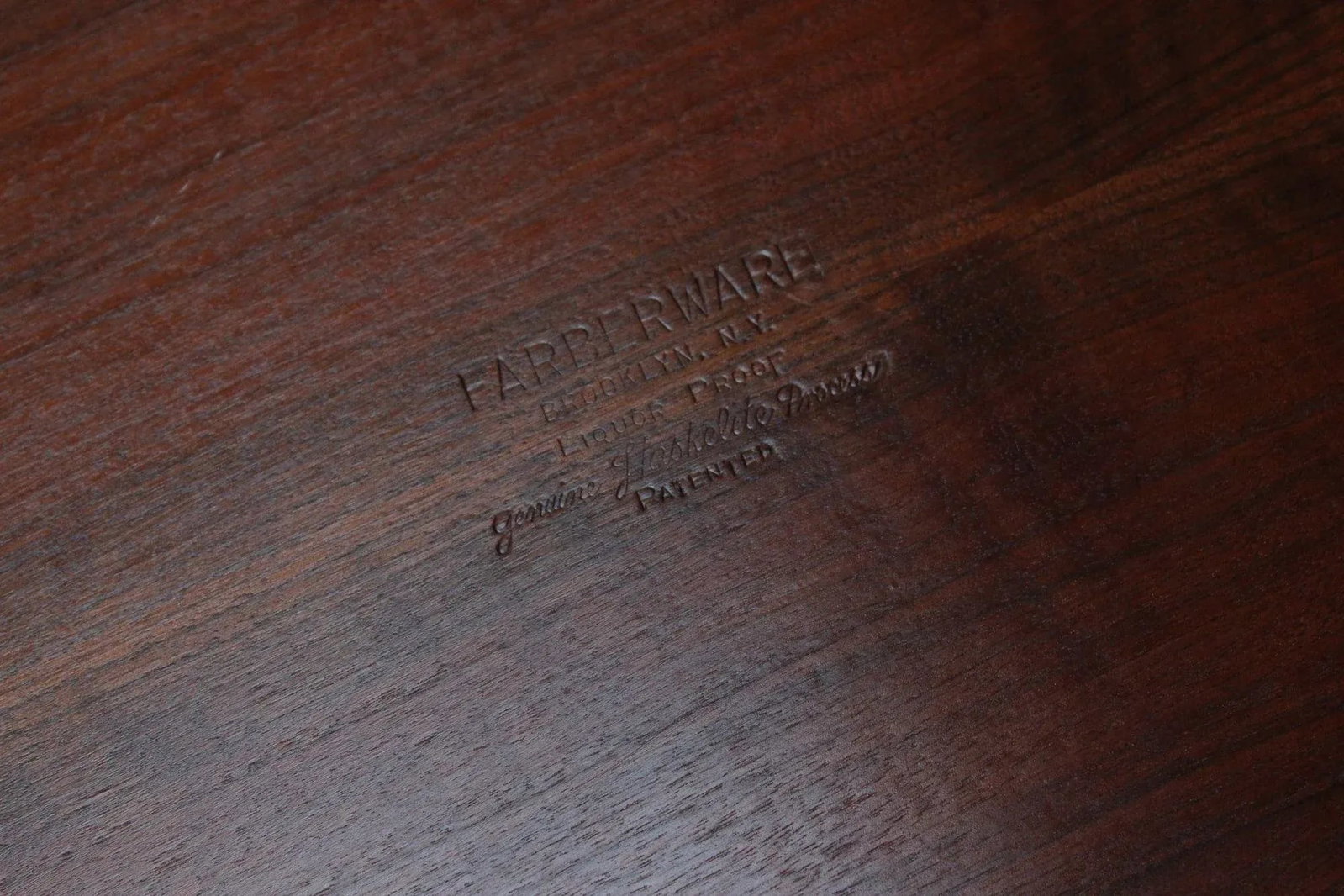 Large Mid-Century Modern Walnut Tray With Bakelite Handles by Faberware - 12