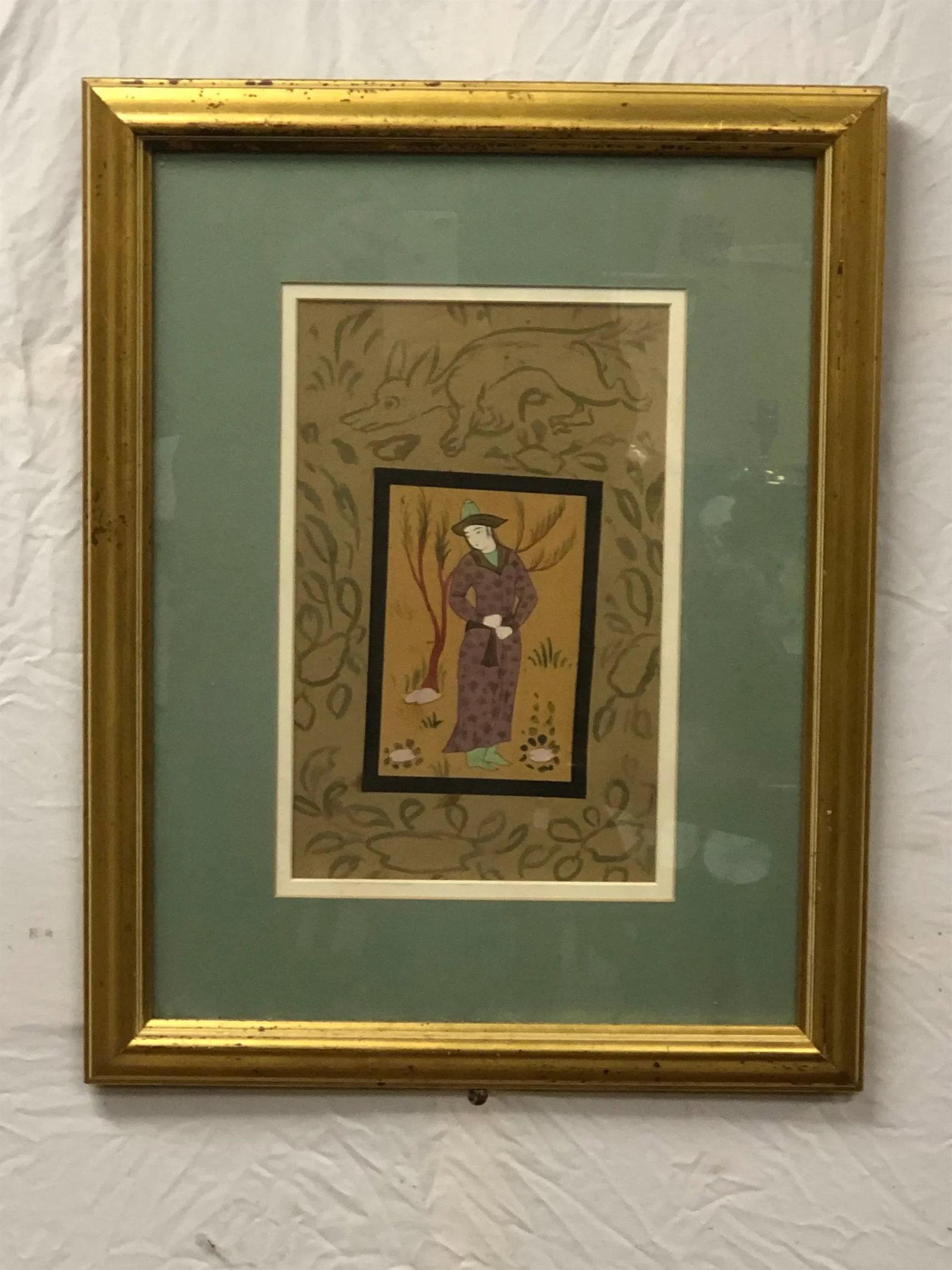 Noble Thoughts in the Quiet Wild - Antique Persian Watercolor Painting - 6
