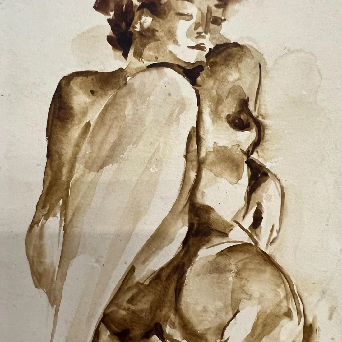 Mid 20th Century Art Watercolor Sketch Signed by Artist Fleming - 6