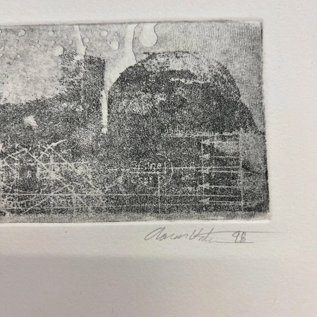 1998 Post Modern Woodblock Art Print Signed Aaron 7/16 - 2