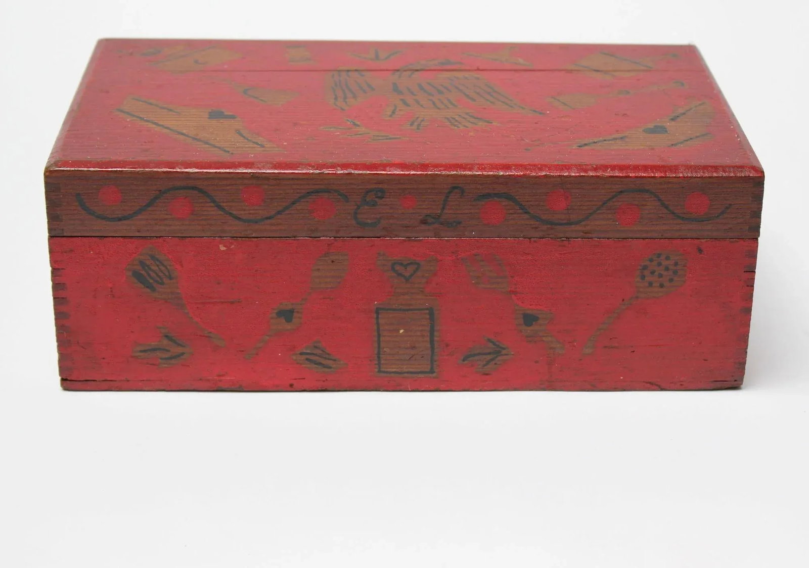 Early 20th Century Folk Art "American Eagle" Silhouette Decorative Box - 2