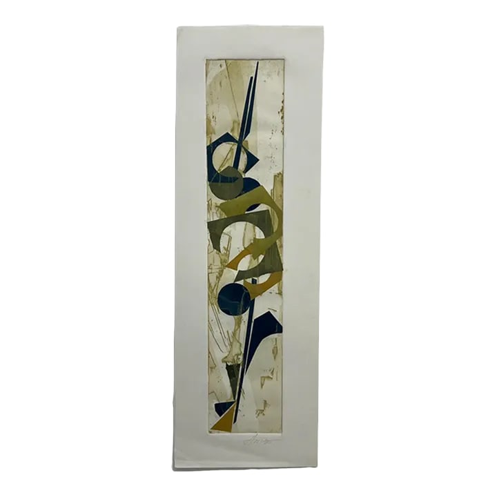 Vintage Abstract Modern Artwork on Paper Signed Art: AMBIANIC presents Vintage Abstract Modern Artwork on Paper signed art 7.38 x 22 art 3.75 x 18.75 Preowned vintage, see images provided please. Condition: Alterations: Original Condition Unaltered