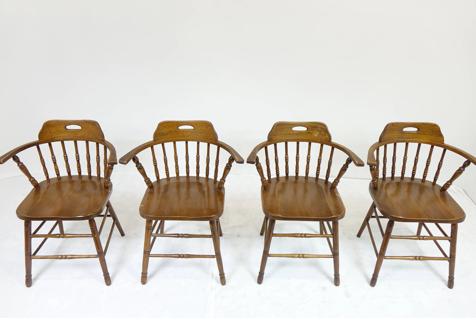 Early 20th Century Wooden Armchairs - Set of 4 - 3